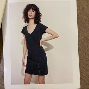 NWT Nation LTD black V-neck T-shirt dress